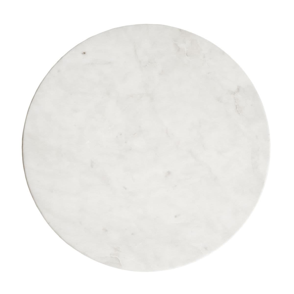 White Marble Iron Strap Barrel Side Table - Thumbnail 5