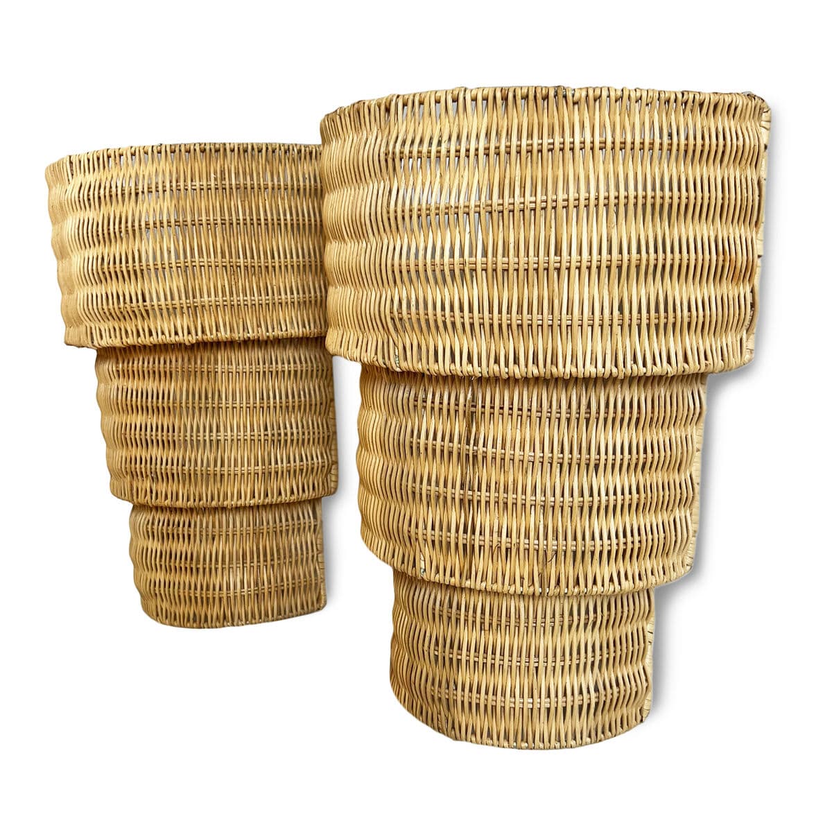 Natural Wicker Stack Wall Sconce - Thumbnail 5