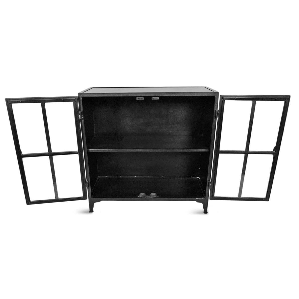 Black Iron & Glass Bar Cabinet - Thumbnail 5