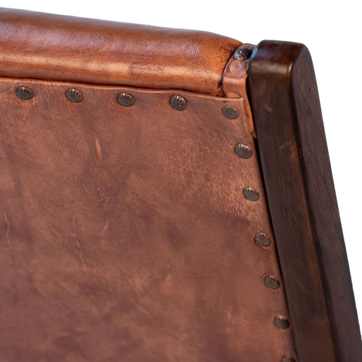 Brown Teak & Leather Lounge Chair - Thumbnail 5
