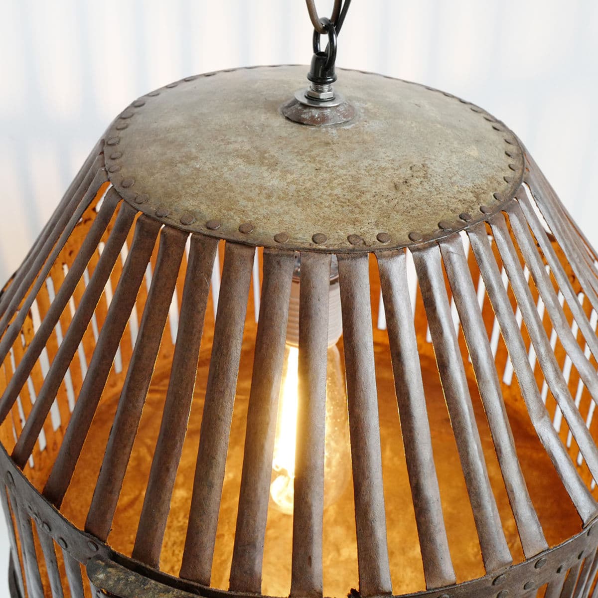 Industrial Iron Cage Lantern - Thumbnail 5