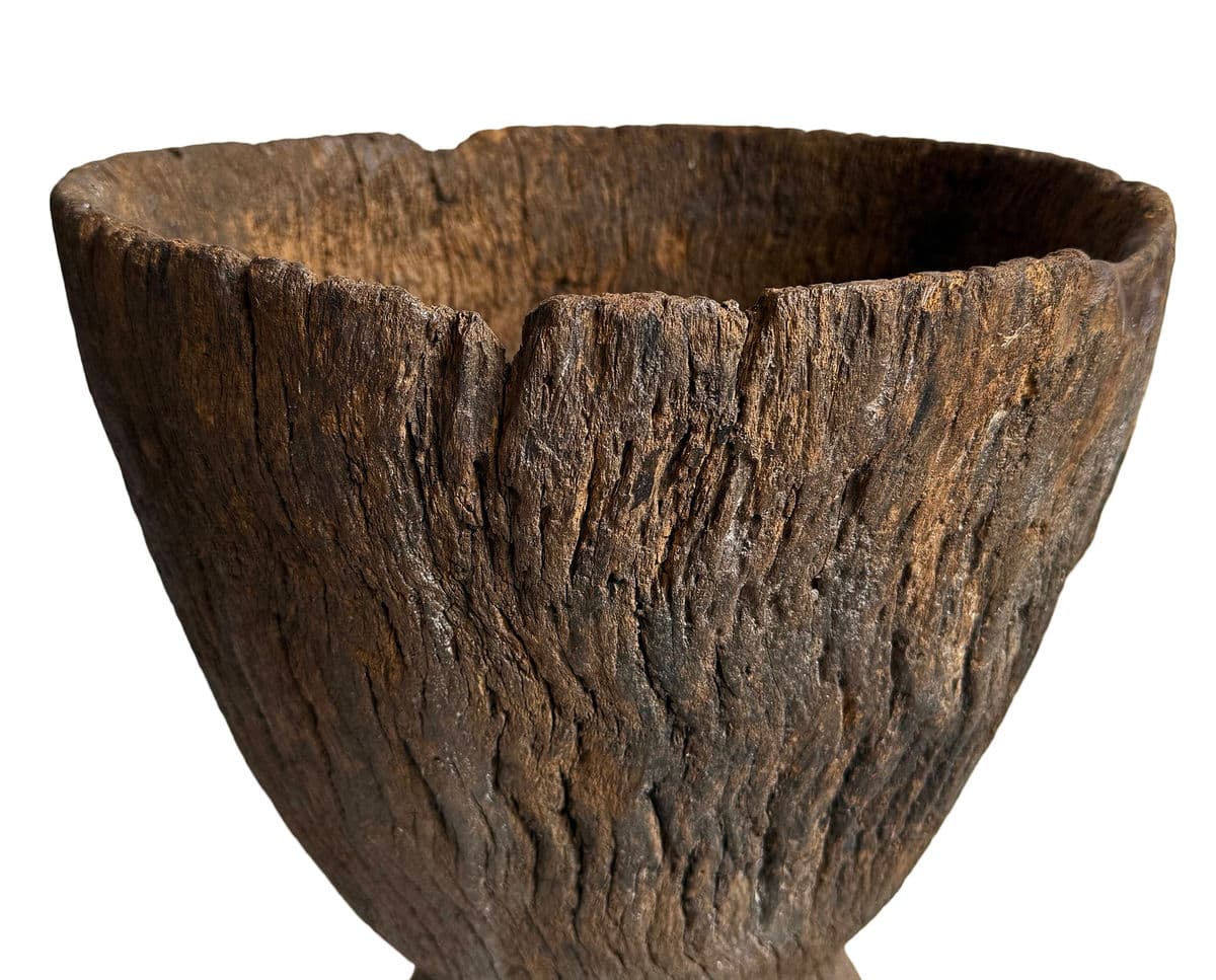 Large Vintage Guinea Wood Pestle Bowl - Thumbnail 5