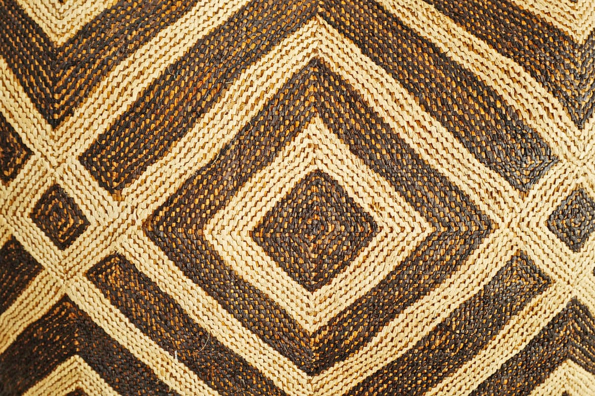 Vintage Kuba Grass Textile Pillow - Thumbnail 5