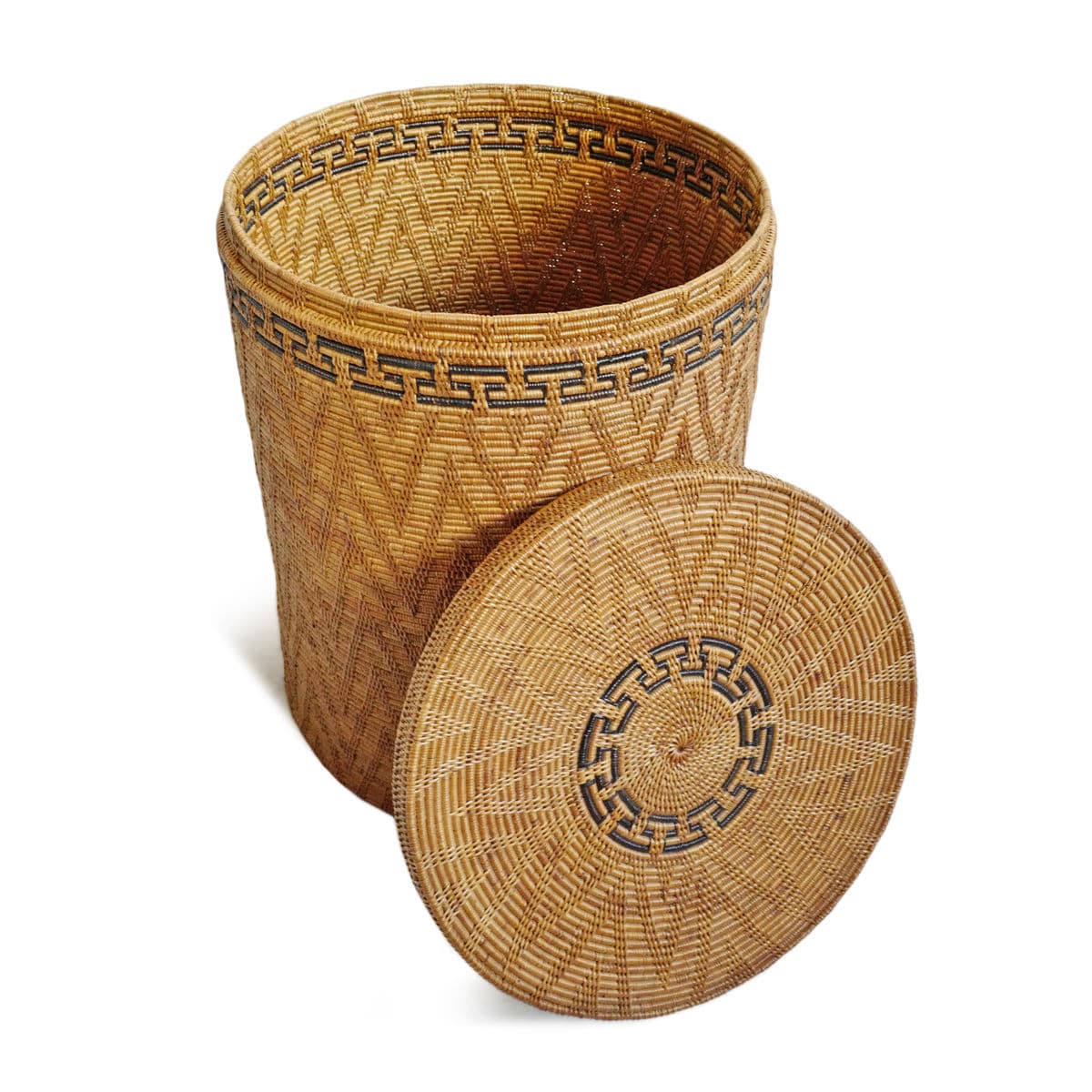 Rattan Border Basket w/Lid - Thumbnail 6