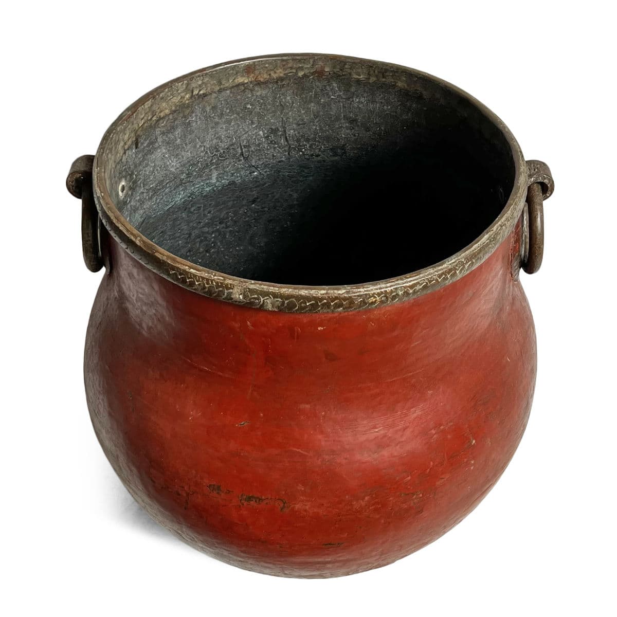 Antique Red Raja Bronze Pot - Thumbnail 6