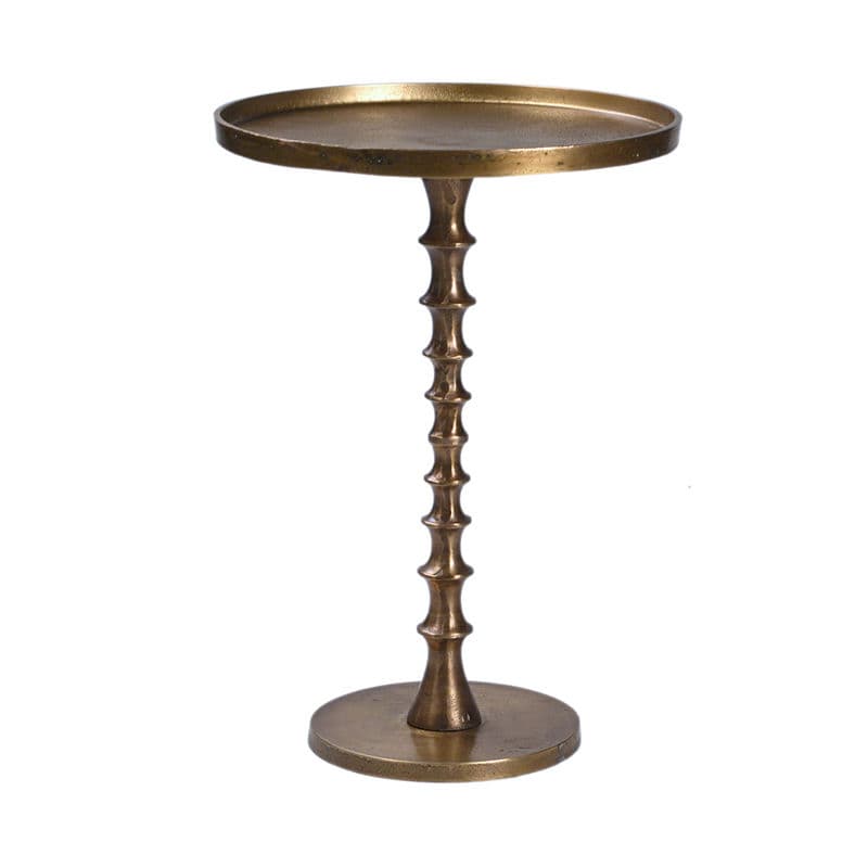 Retro Brass Pedestal Side Table - Thumbnail 6