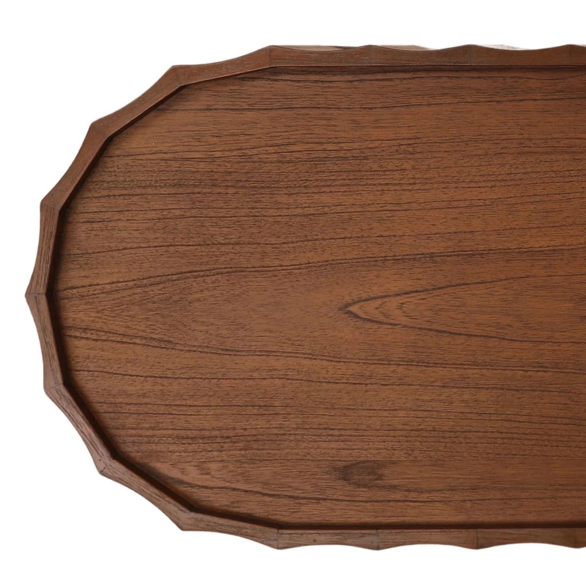 Scalloped Wood Rounded Console Table - Thumbnail 6