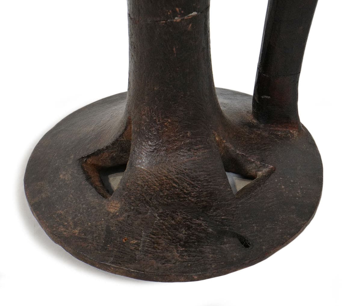 Vintage Naga Wood Serving Bowl Stool - Thumbnail 6