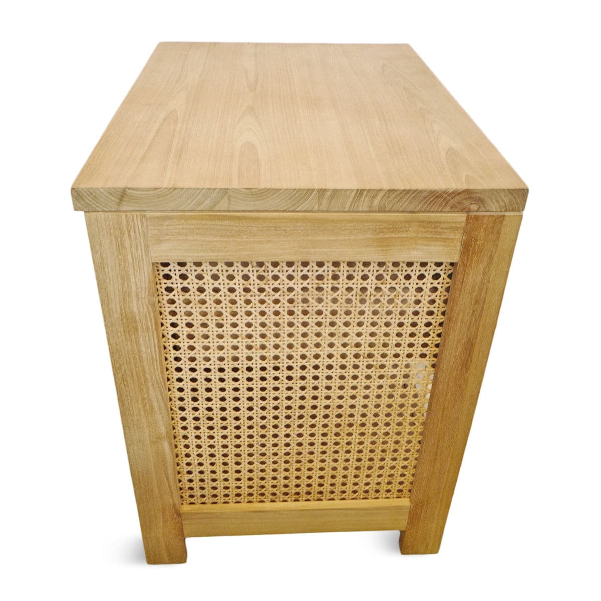 Teak & Rattan Cane Nightstand - Thumbnail 6