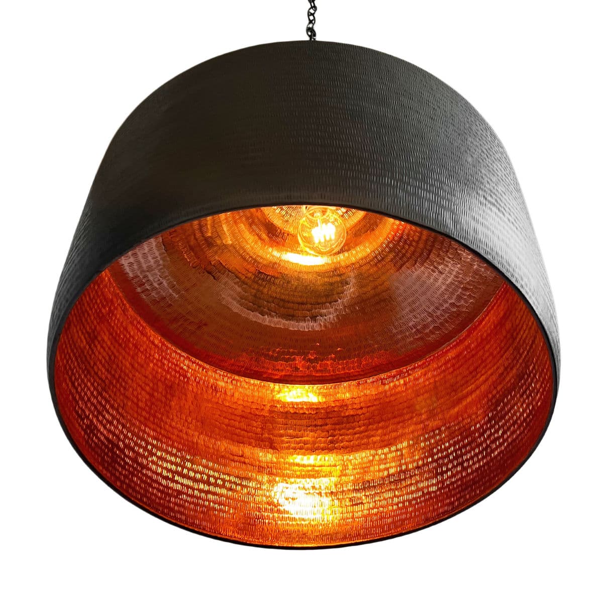 Hammered Bronzed Copper Hat Pendant Light - Thumbnail 6