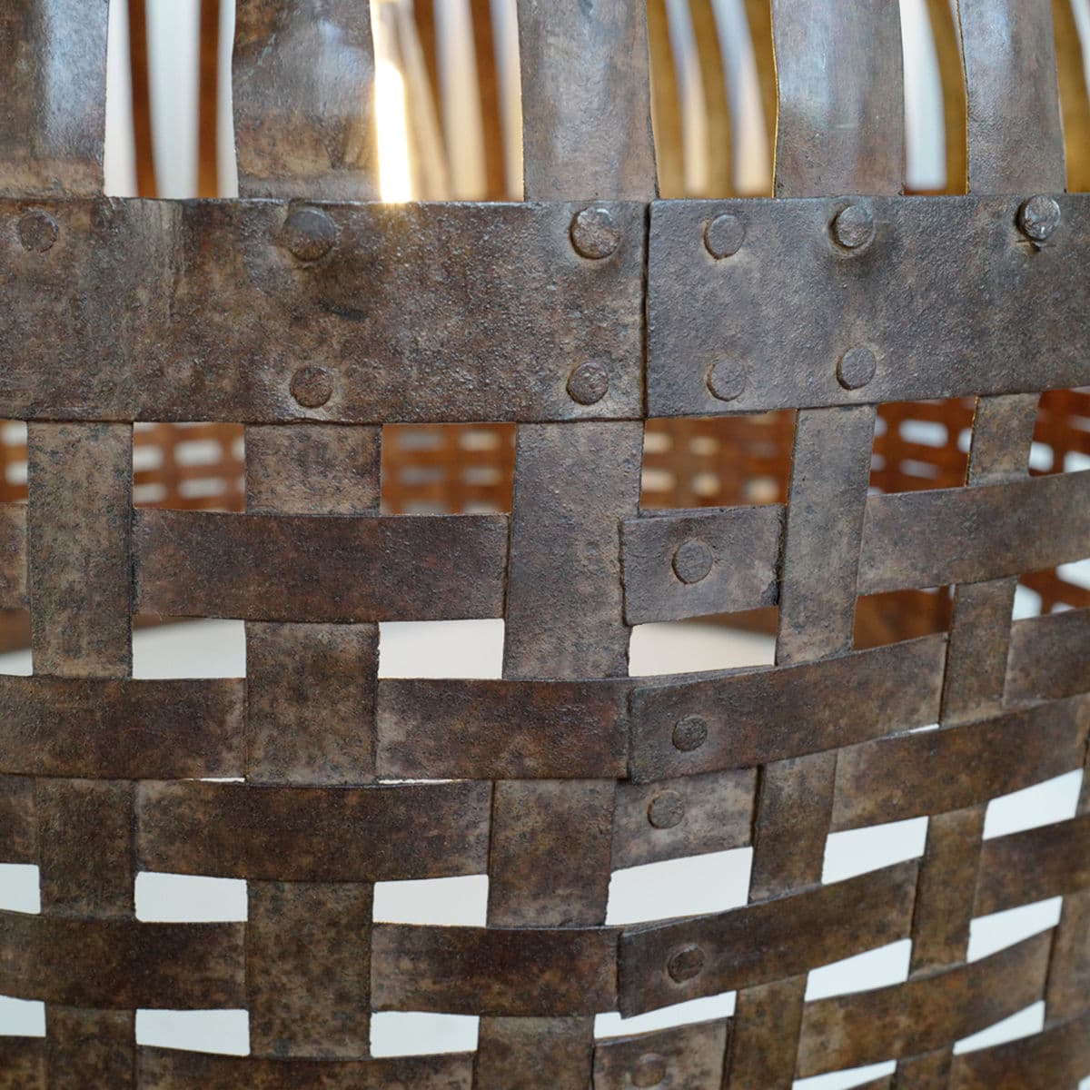 Industrial Iron Basket Cage Lantern - Thumbnail 6