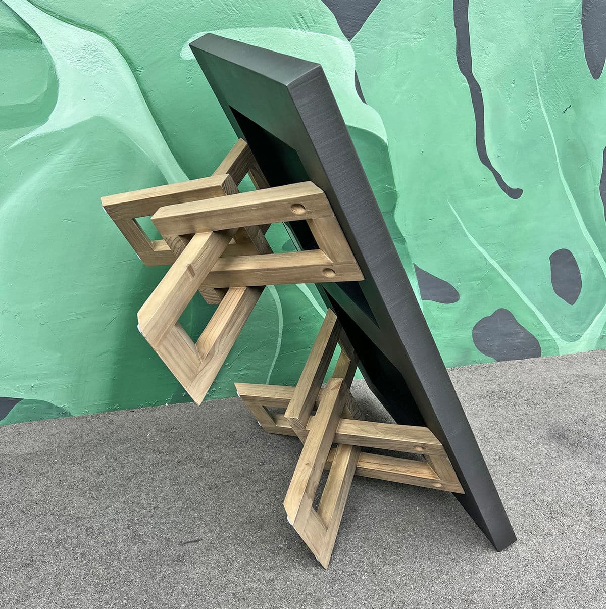 Charcoal Concrete & Wood Coffee Table - Thumbnail 6