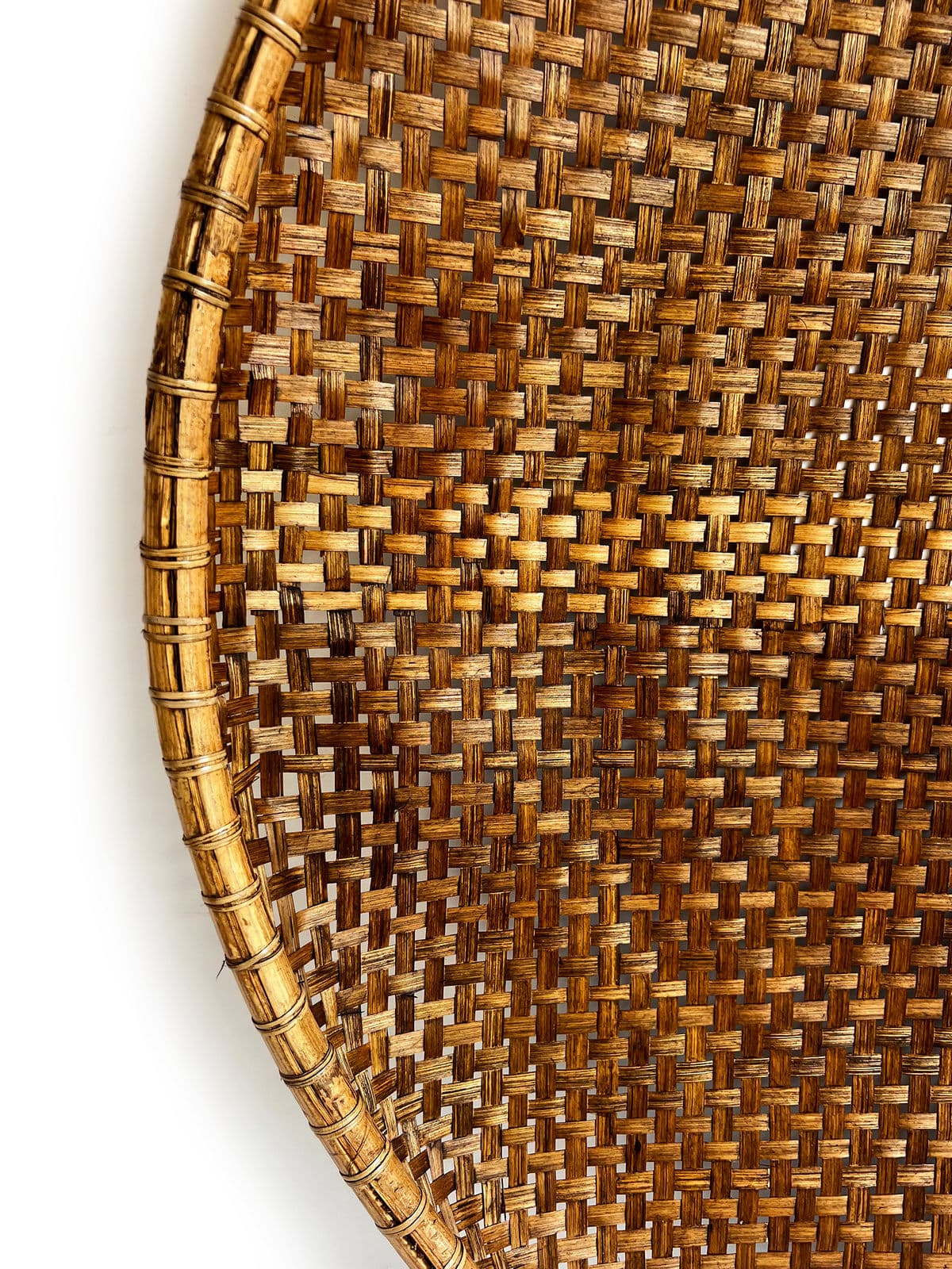 Bamboo Woven Round Basket Tray XL - Thumbnail 6