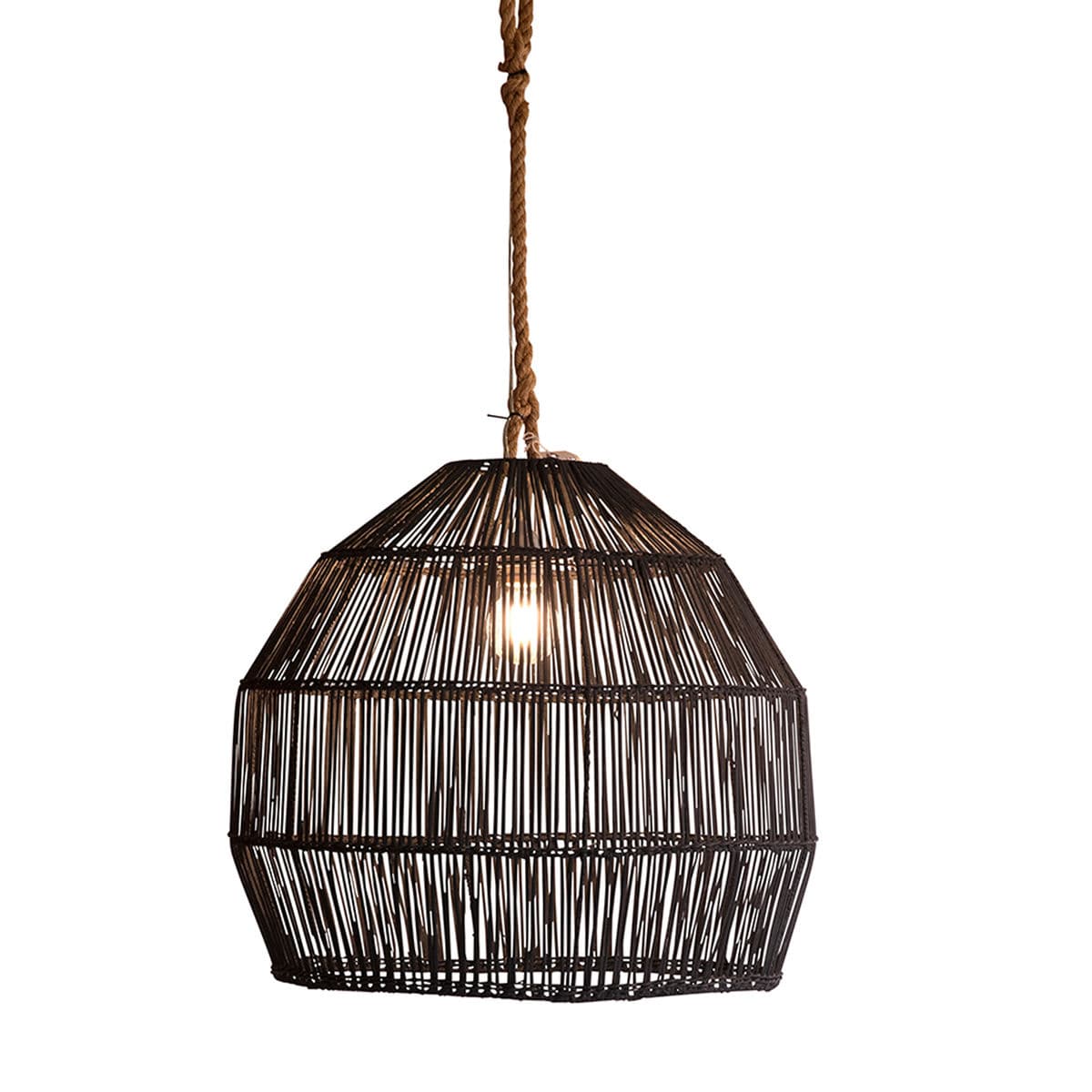 Black Rattan & Rope Pendant - Thumbnail 6