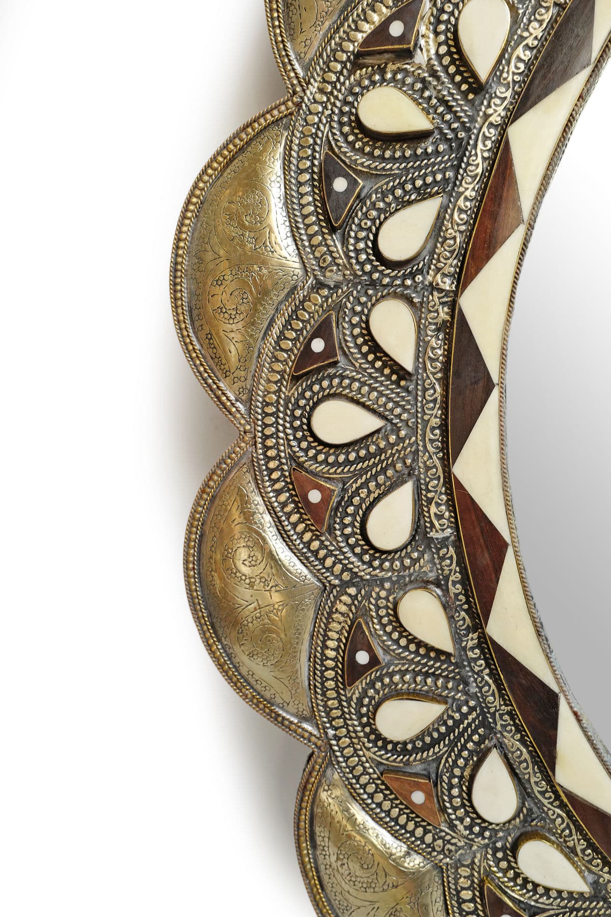 Vintage Scalloped Metal Work Mirror - Thumbnail 6