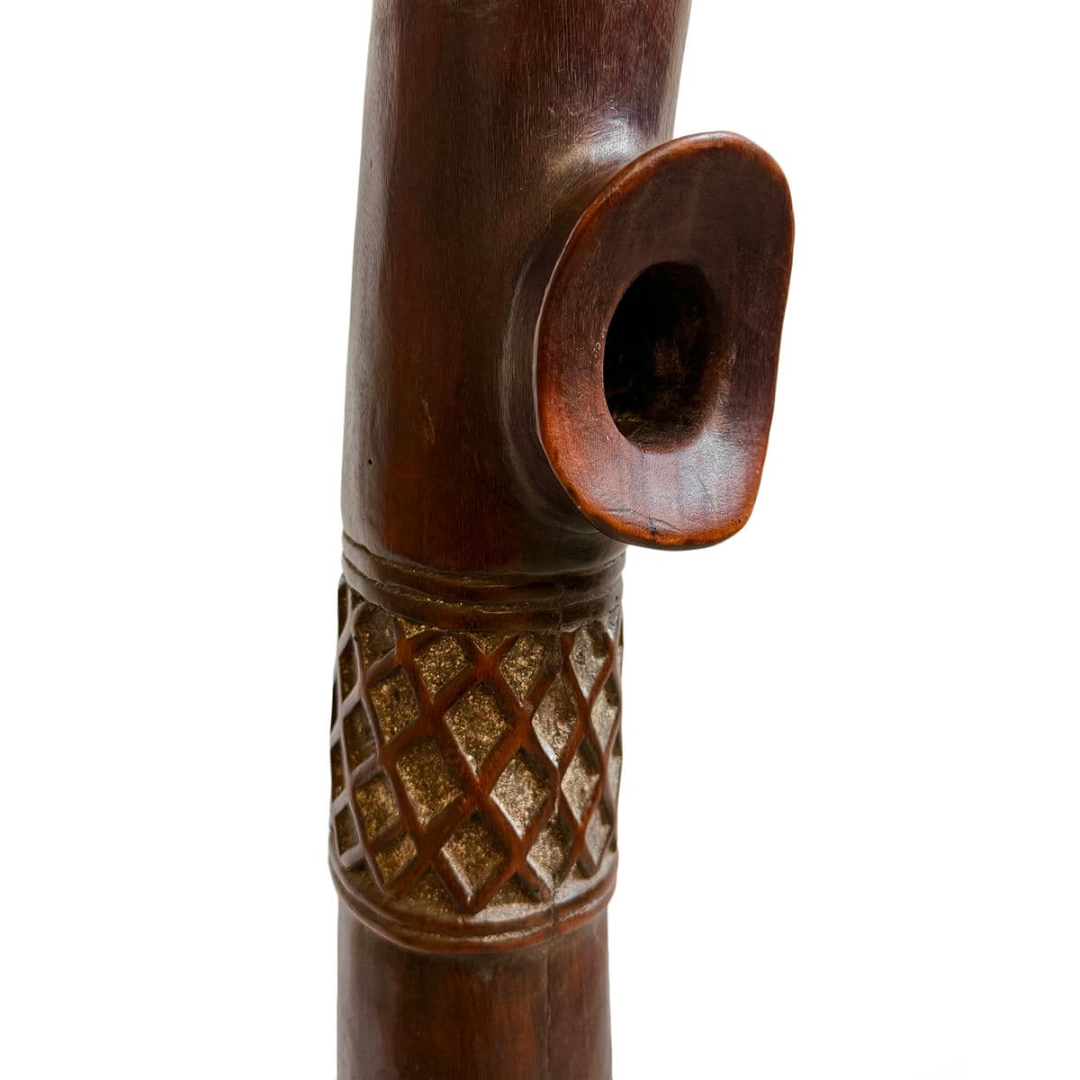 Old Bamileke Large Wood Carved Horn - Thumbnail 6