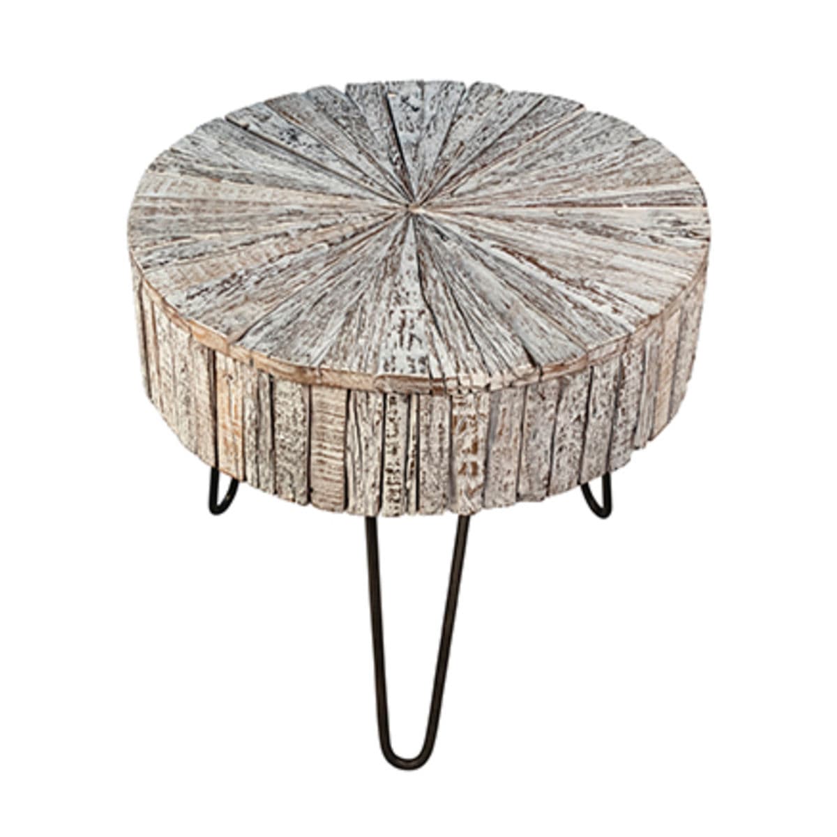 Salvaged White Wash Pinwheel Side Table - Thumbnail 6
