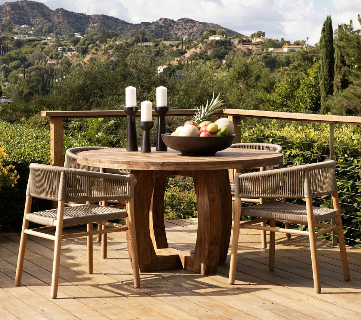 Cove Outdoor Teak & Rope Dining Chair - Thumbnail 6