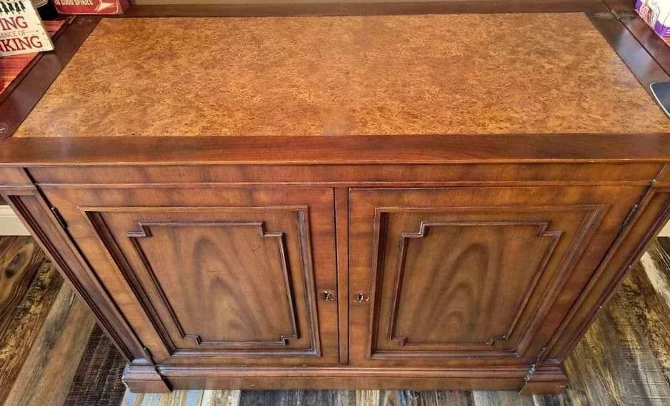 Kindel Grand Rapids 'Milano' Cherry Wood Rolling Buffet Server or Dry Bar - 1960s - Thumbnail 6