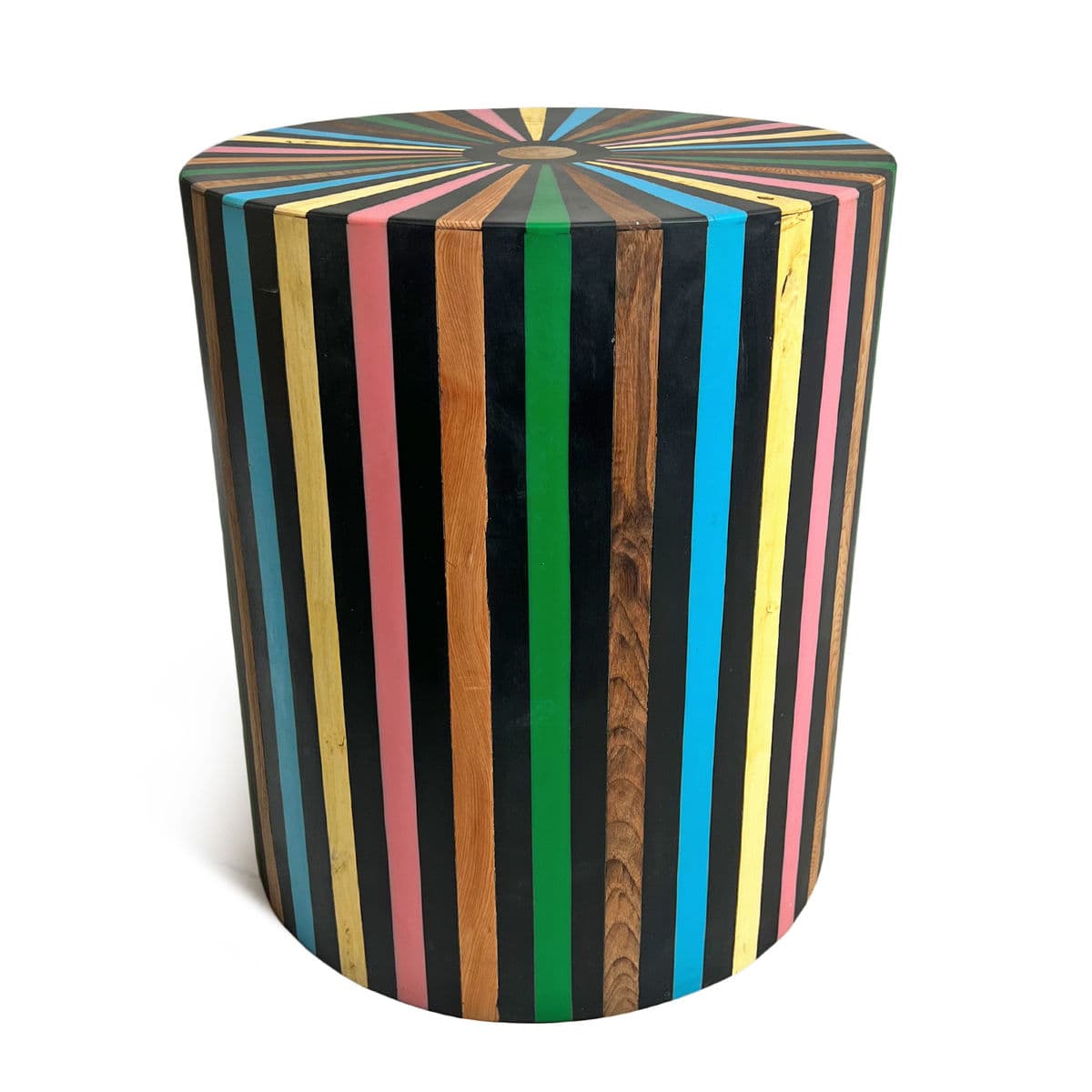 Retro Color Wheel Inlay Stool Table - Thumbnail 6