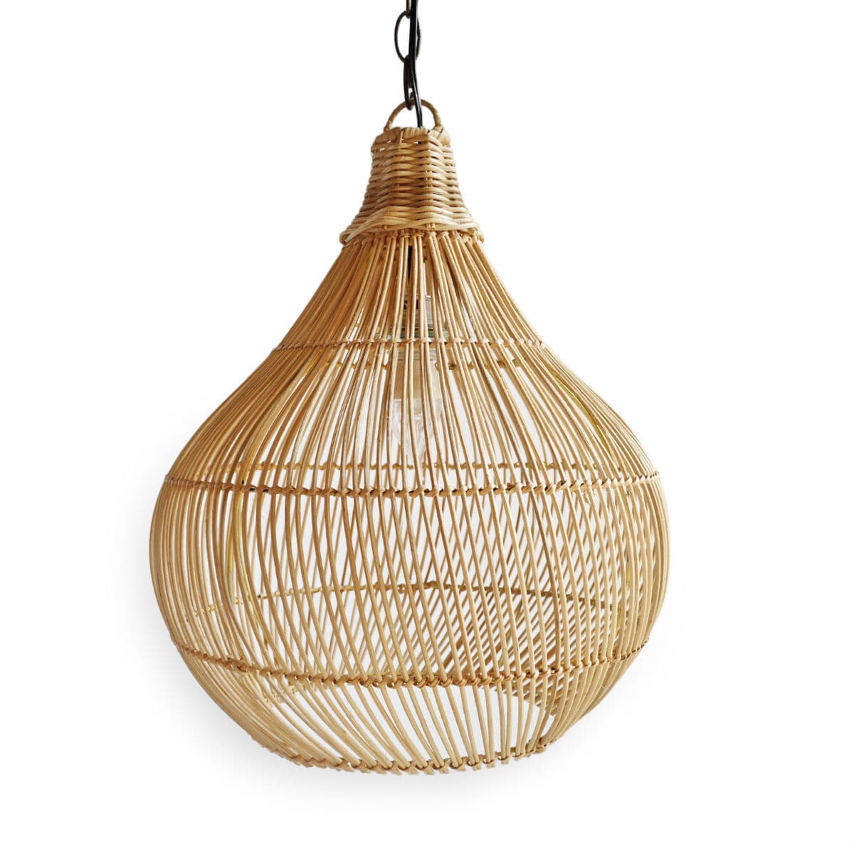 Rattan Drop Pendant Lantern - Thumbnail 6