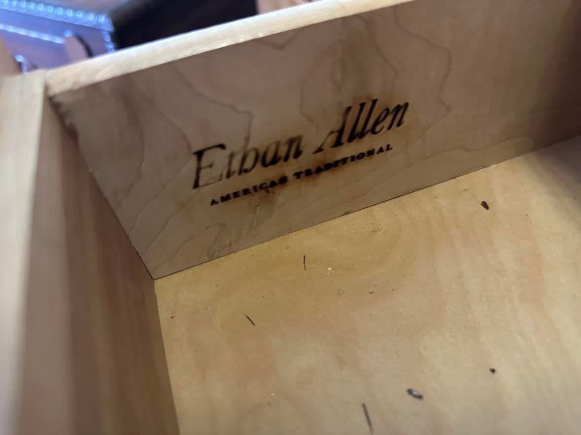 Ethan Allen Nutmeg Solid Maple 52" Wide Chest of 9 Drawers - Vintage 1960s - Thumbnail 6