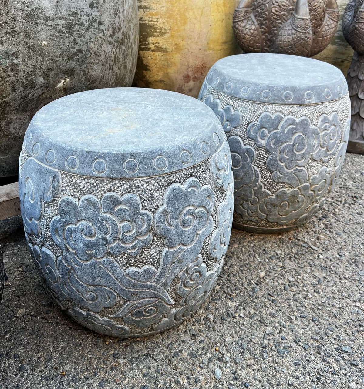 Vintage Stone Barrel Stool - Thumbnail 6