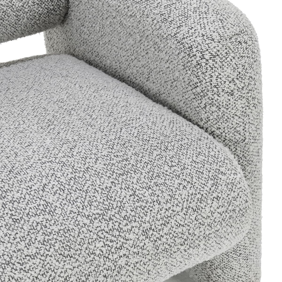 White Grey Boucle Kapa Chair - Thumbnail 6