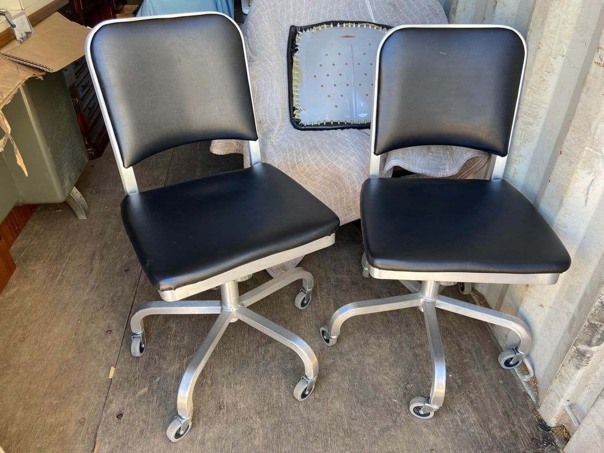 2000’s Pair of Emeco Navy Swivel Desk Chairs - Thumbnail 5