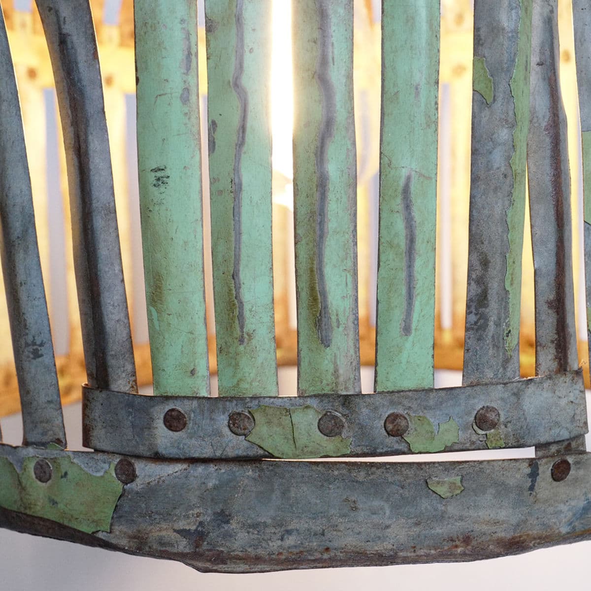 Industrial Iron Basket Cage Lantern - Thumbnail 6