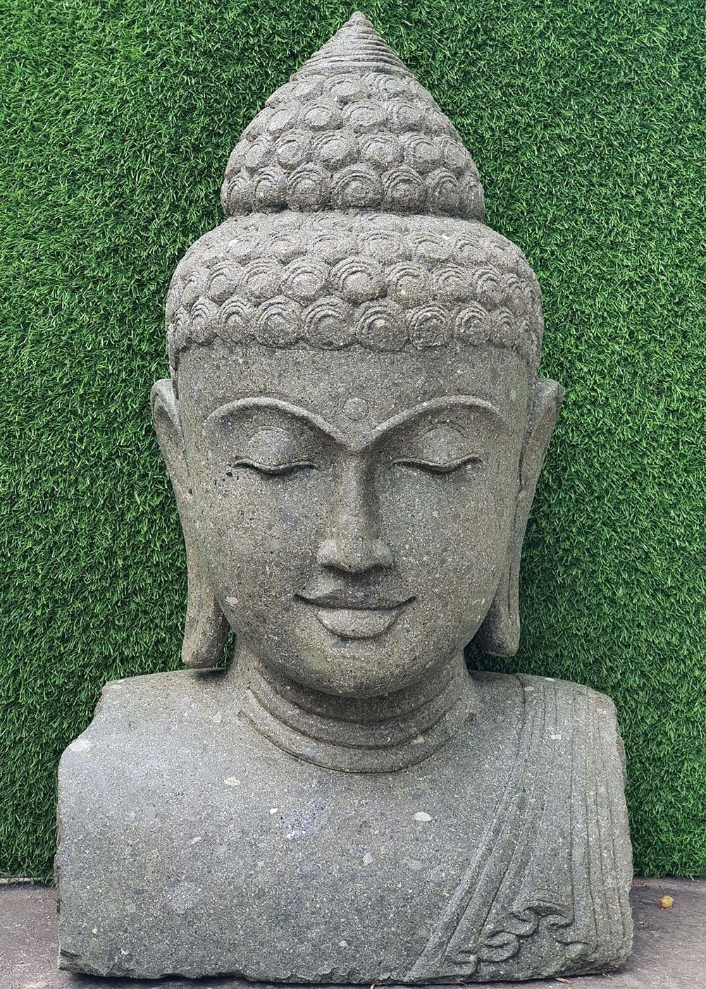 Stone Garden Buddha Bust - Thumbnail 6