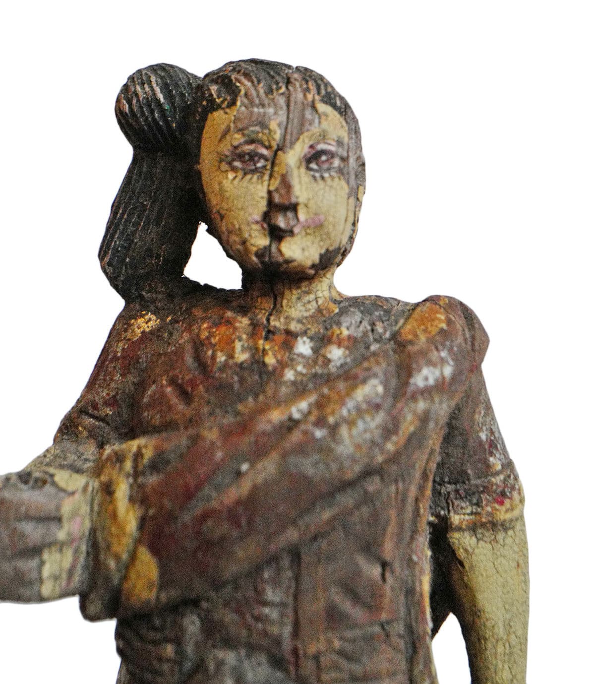 Burmese Nat Female Wood Figure - Thumbnail 6