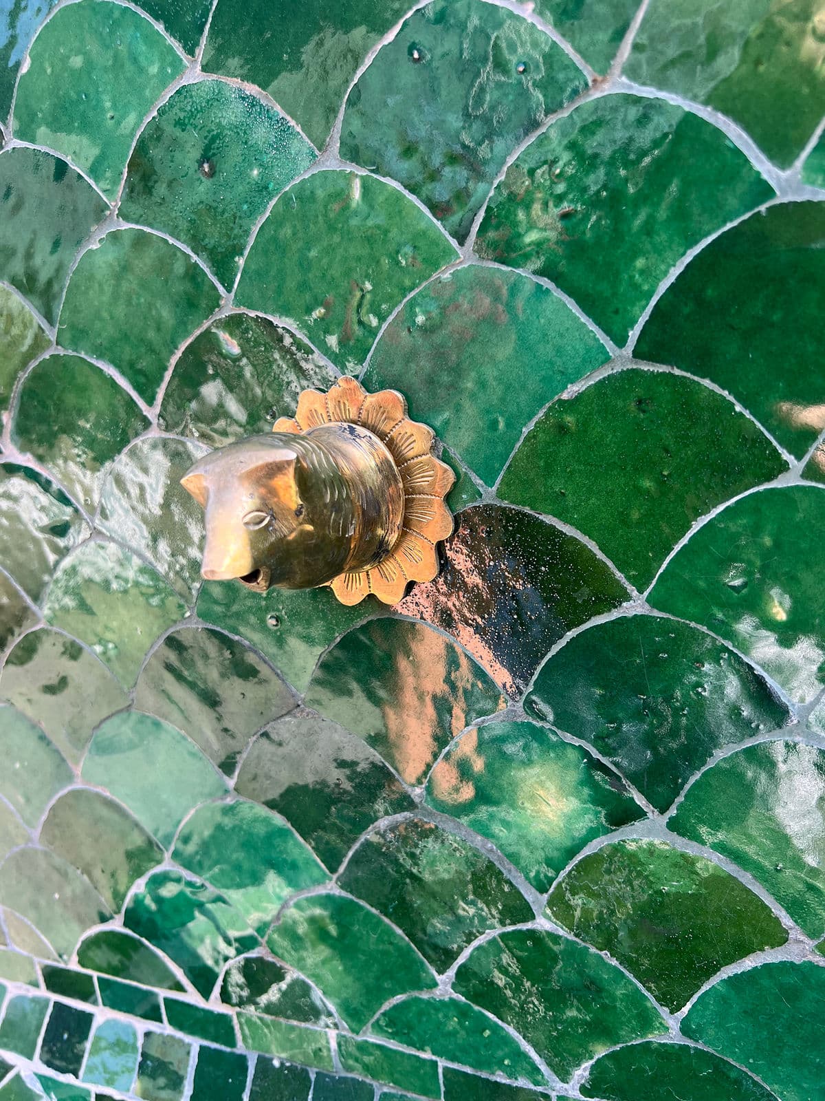 Emerald Moroccan Arch Tile Fountain - Thumbnail 6