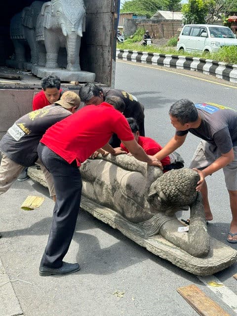 Sleeping Buddha Stone Garden Statue - Thumbnail 6