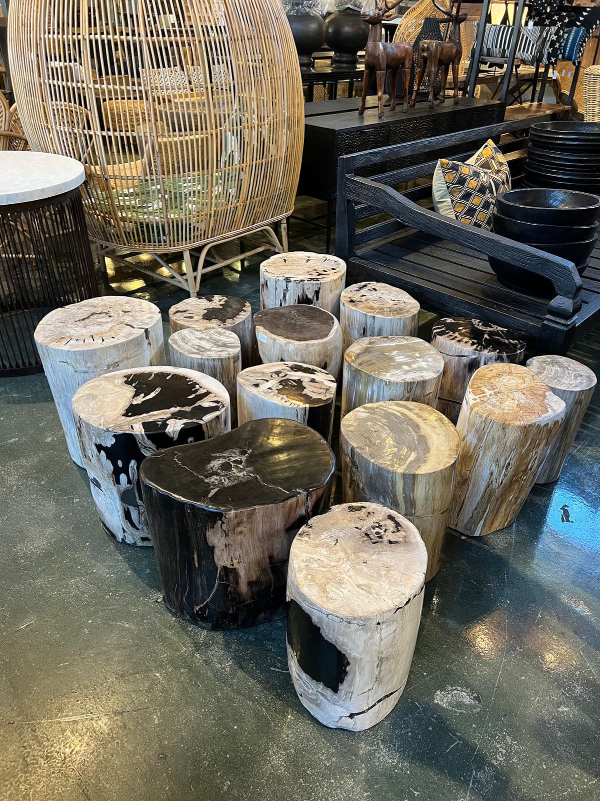 Petrified Wood Stump Stool - Thumbnail 6