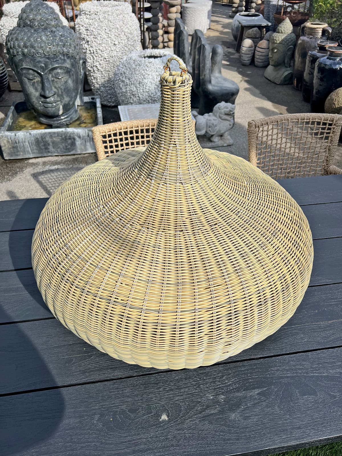 Outdoor Faux Rattan Gourd Pendant Small - Thumbnail 6