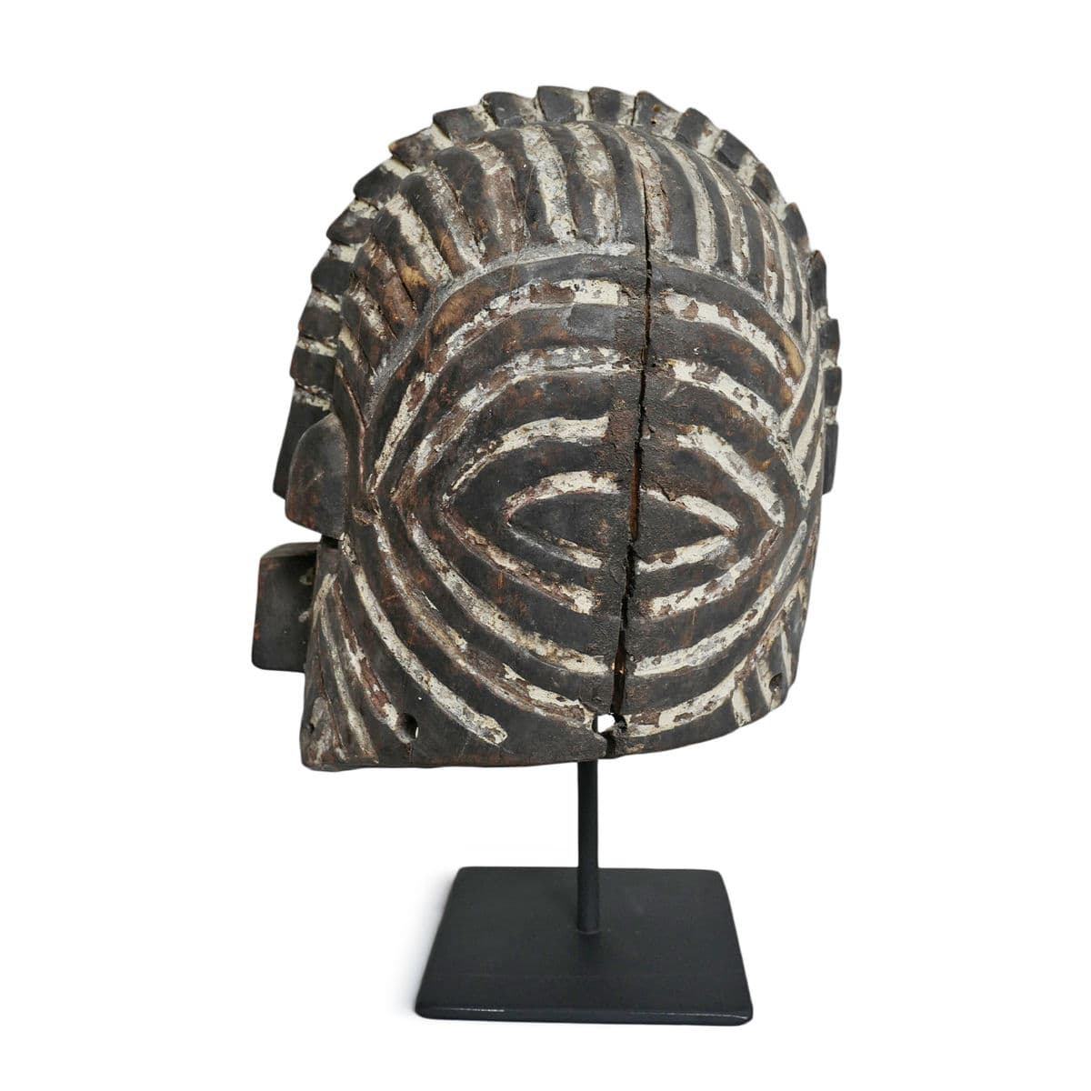 Vintage Kuba Helmet Mask on Stand - Thumbnail 6