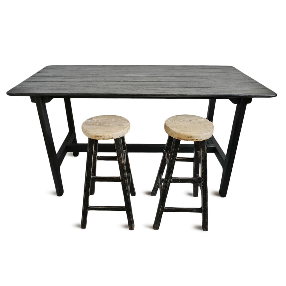 Outdoor Indoor Black Teak Counter Table - Thumbnail 6