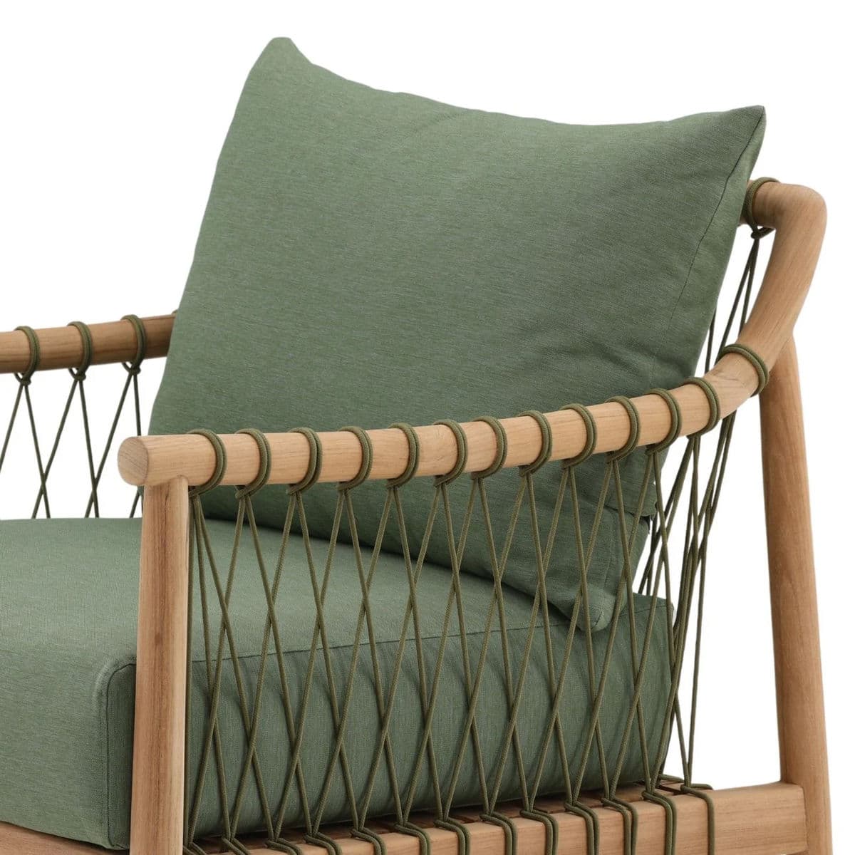 Outdoor Teak & Fern Green Arm Chair - Thumbnail 6