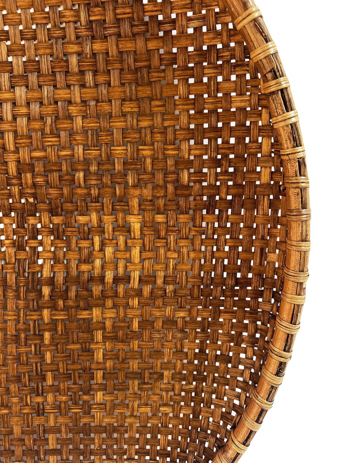 Bamboo Woven Round Basket Tray Medium - Thumbnail 6