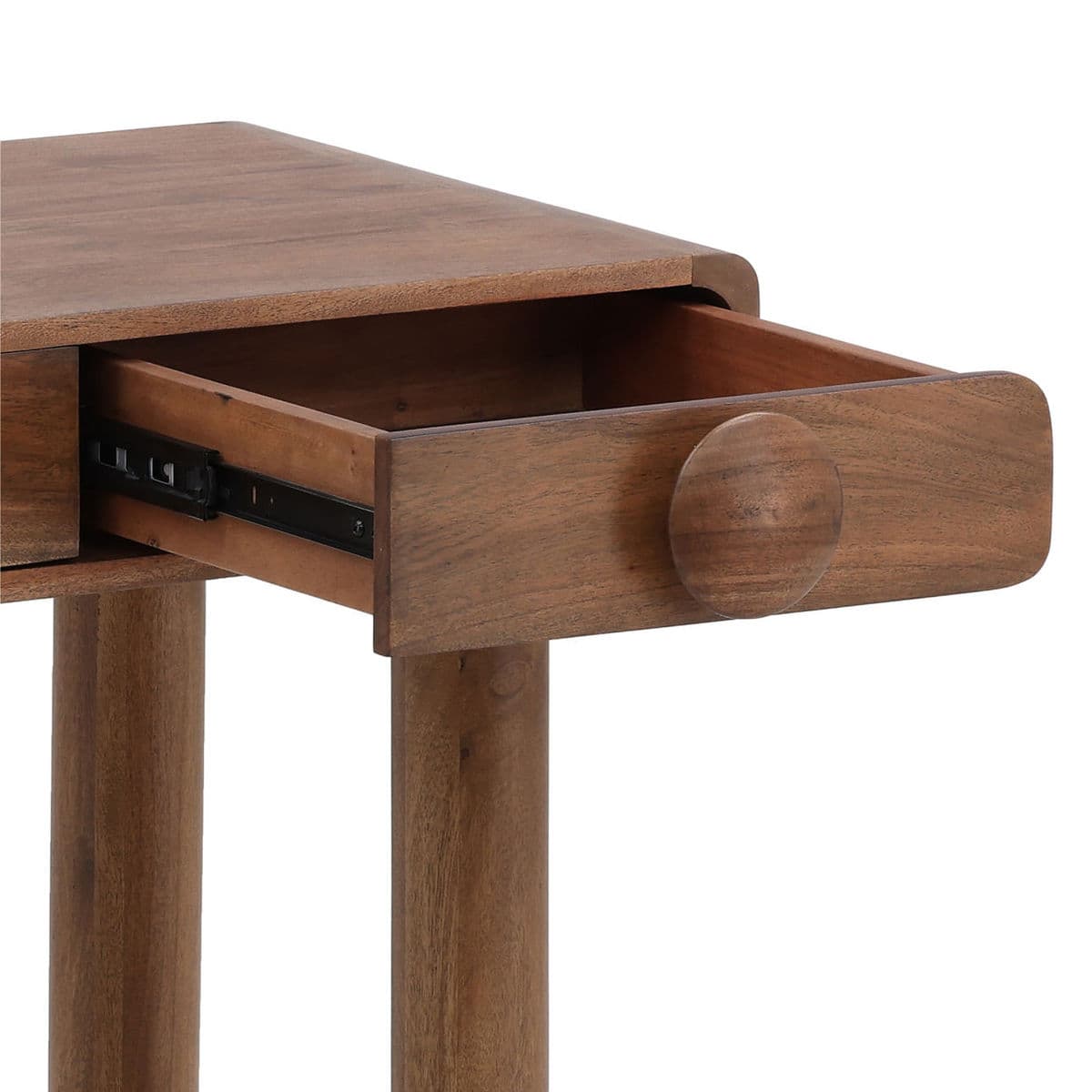 Rounded Acacia Wood 3-Drawer Desk - Thumbnail 6