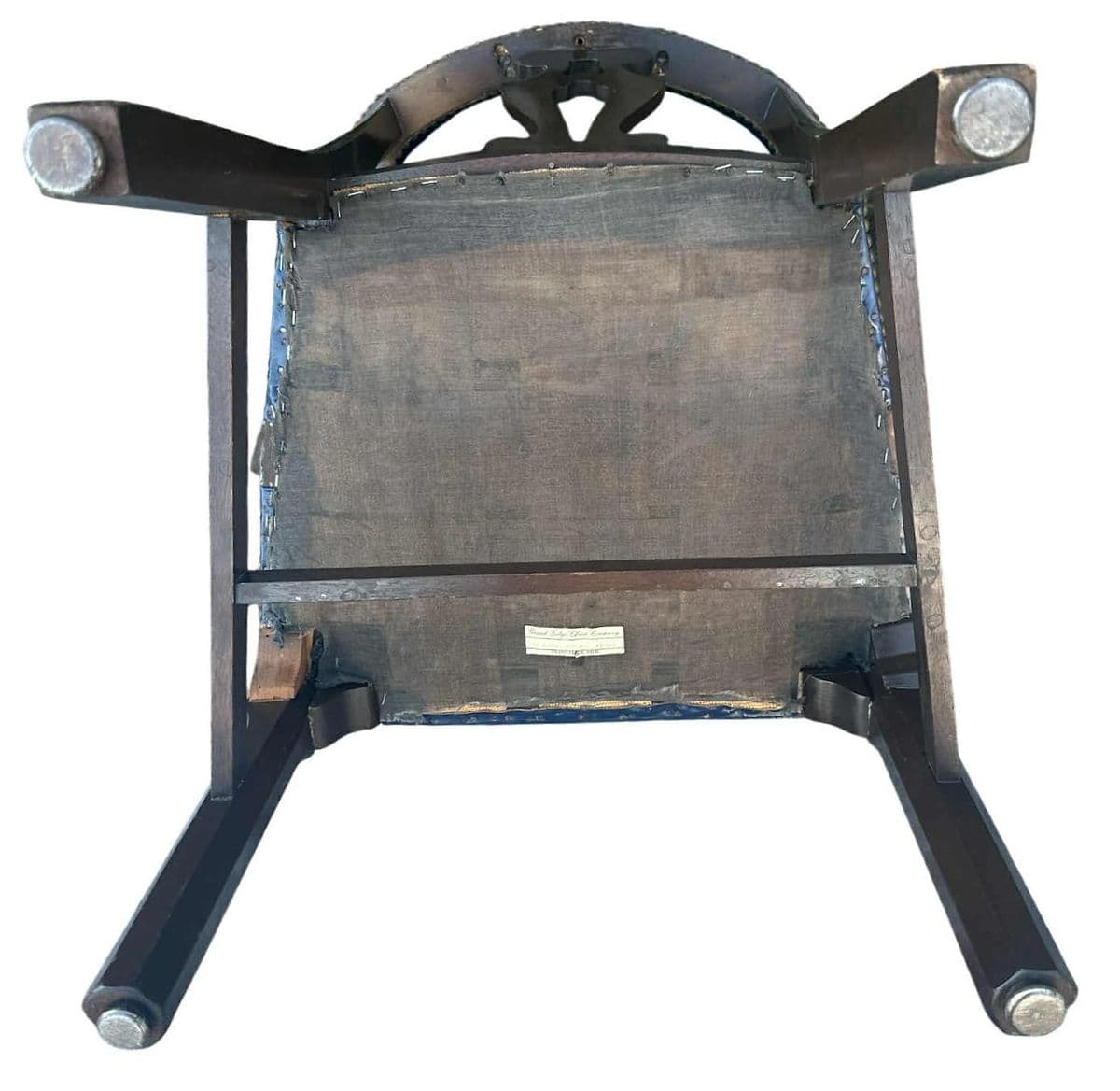 Vintage 1940s Blue Leather and Walnut Grand Ledge Chair Company Club Chairs - Rare Find - Thumbnail 6