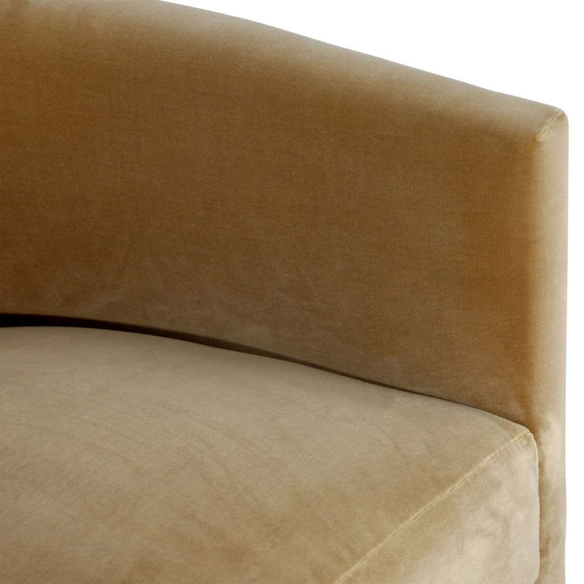 Caramel Velvet U Back Arm Chair - Thumbnail 6