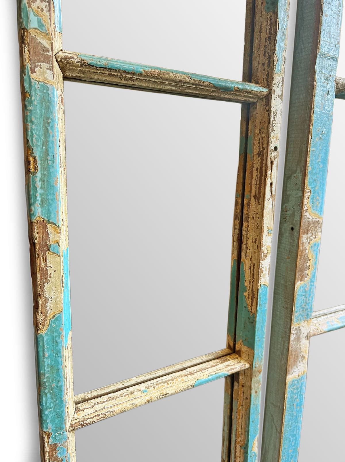 Set of 3 Vintage Narrow Tall Window Mirrors - Thumbnail 6