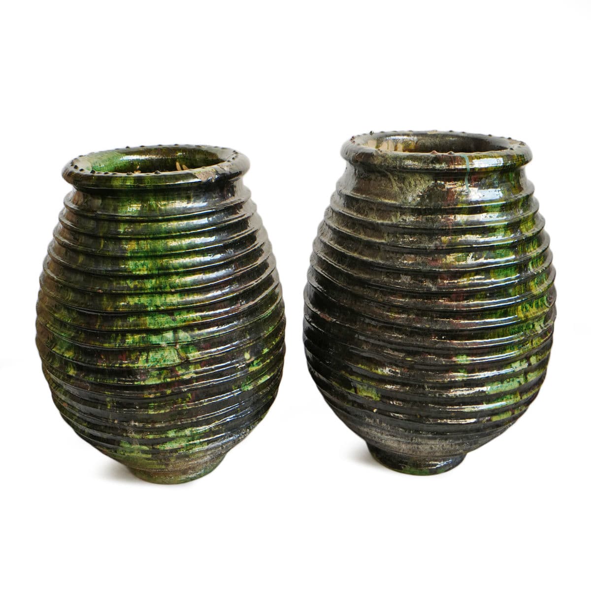 Moroccan Green Ribbed Ceramic Pottery - Thumbnail 6