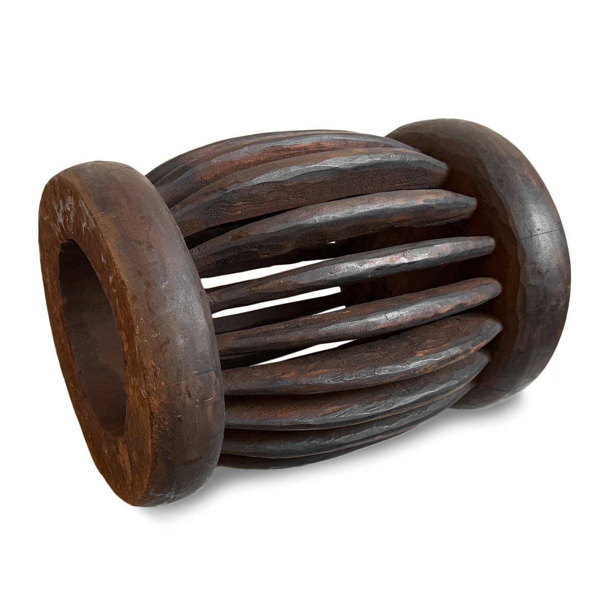 Vintage Ribbed Bamileke Stool - Thumbnail 6
