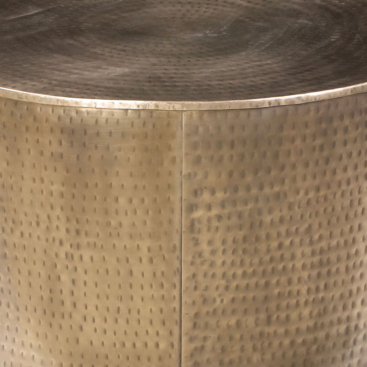 Hammered Brass Drum Coffee Table - Thumbnail 6