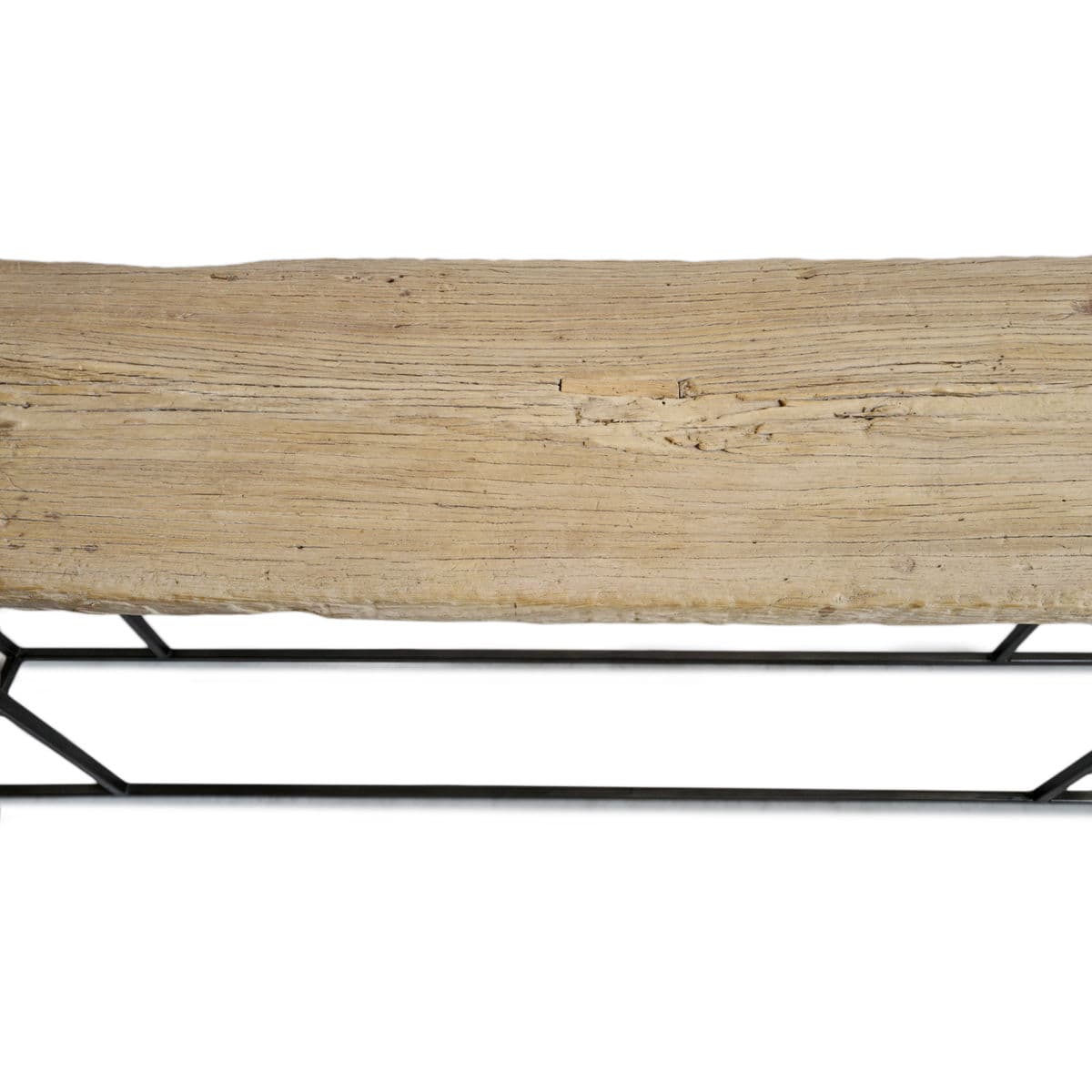 Vintage Raw Plank & Iron Console Table - Thumbnail 6