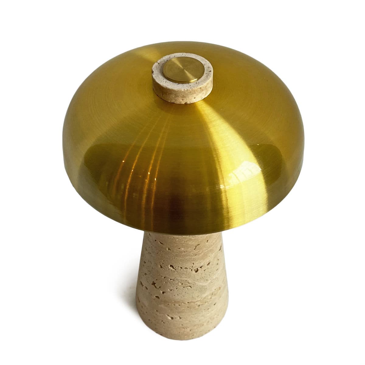 Porcini Travertine Brass Table Light - Thumbnail 6