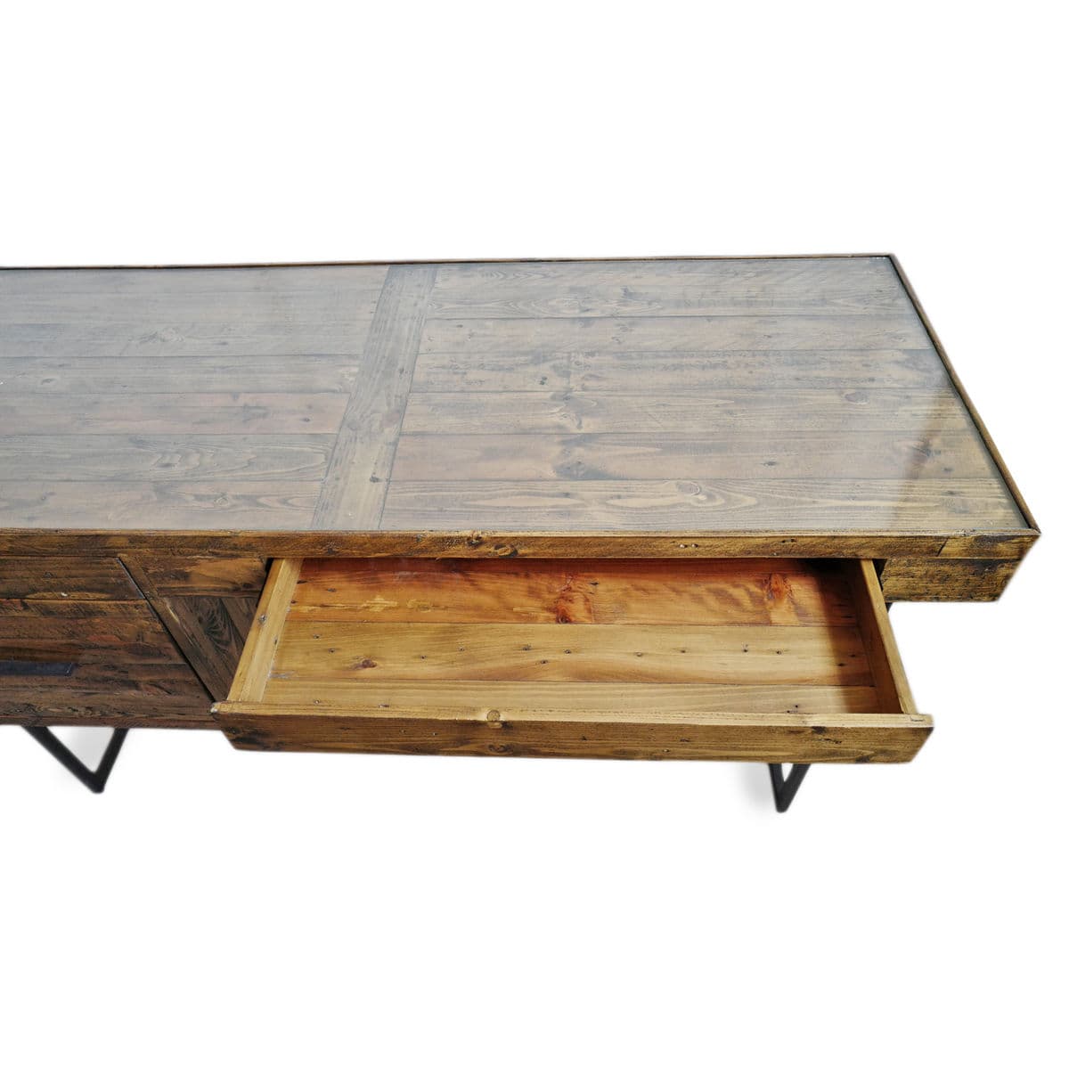 Salvaged Wood & Iron Desk - Thumbnail 6